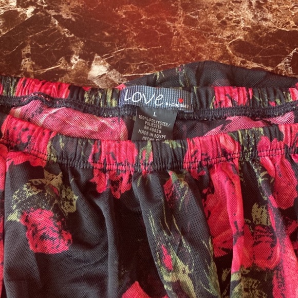 Black and red roses sheer body suit. Off the shoulder - Picture 2 of 3